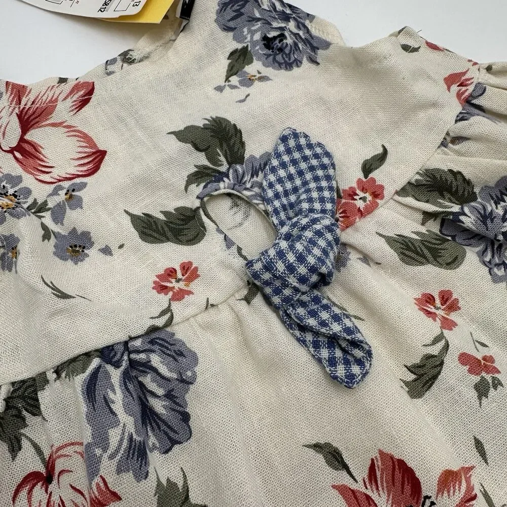 Cozy Toes Filene's Basement Floral Sleeveless Top Baby 6M Cotton Vintage Cottage